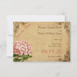 Reserve A Data Vintage Hydrangea Weding Date (Salvar data)