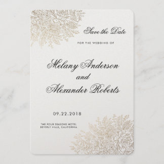 Reserve A Data Vintage Lace Elegante Gold Foil Salve a Data