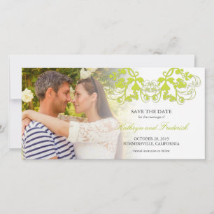 Reserve A Data Vintage Limão Floral Flourish Foto Salvar Data