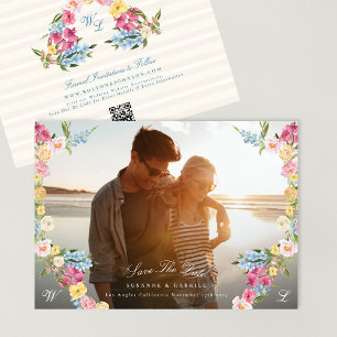 Reserve A Data Vintage Love Floral Wreath Monograma Fotografia Có
