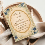 Reserve A Data Vintage Navy Coastal Quinceañera<br><div class="desc">An elegant coastal design featuring navy blue roses, delicate ivory flowers, nautical rope, and classic anchors surrounding an ornate vintage frame. The soft watercolor florals and warm antique parchment background create a timeless seaside aesthetic inspired by maritime gardens and coastal romance. Perfect for a refined ocean-inspired celebration with classic nautical...</div>