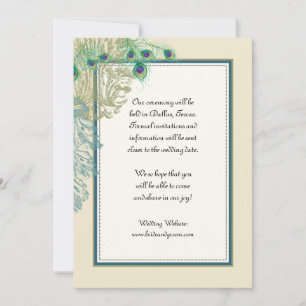 Reserve A Data Vintage Peacock, Penas em Etchings Salvar Data