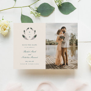 Reserve A Data Vintage Peacock Wedding Date (Salvar data)