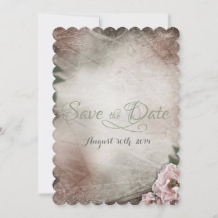Reserve A Data Vintage Pink Roses Casando Salve a Data