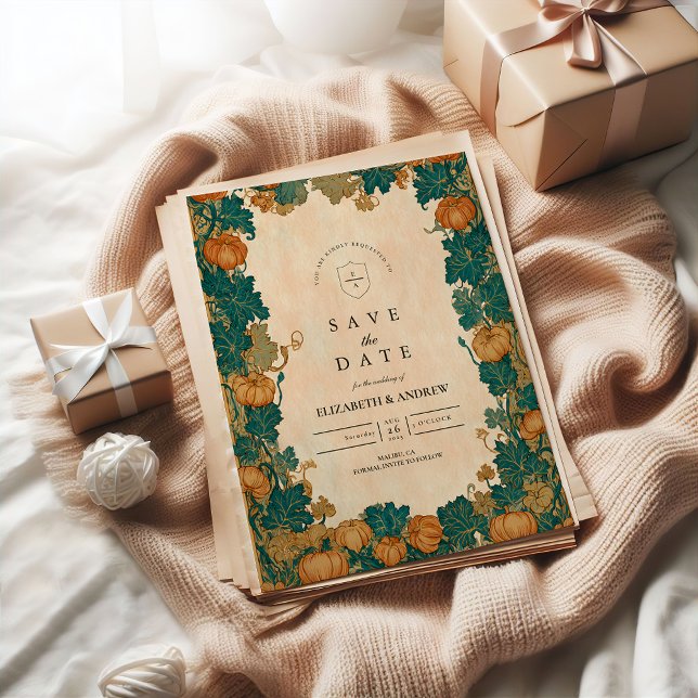 Reserve A Data Vintage Pumpkin Harvest Wedding (Criador carregado)