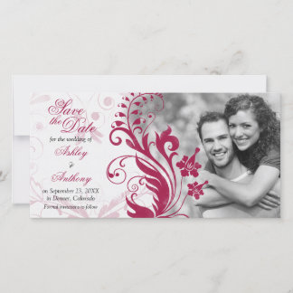 Reserve A Data Vintage Red Floral Foto: Casamento Salve a Data