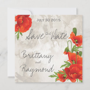 RESERVE A DATA VINTAGE RED POPPIES SALVE A DATA
