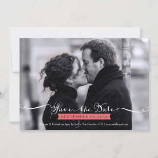 Reserve A Data Vintage Romantic Script Photo Save the Date
