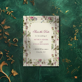 Reserve A Data Vintage rosa jardim casamento