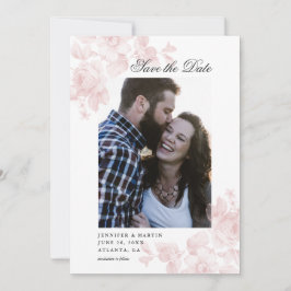 Reserve A Data Vintage rosa rosa rosa foto floral salvar a data