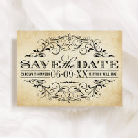 Vintage Rustic Black Flourish Parerging Casamento