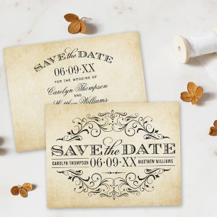 Reserve A Data Vintage Rustic Black Flourish Parerging Casamento