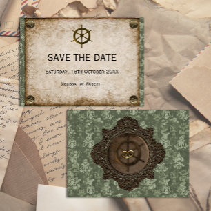 Reserve A Data Vintage Ship's Wheel Steampunk Wedding