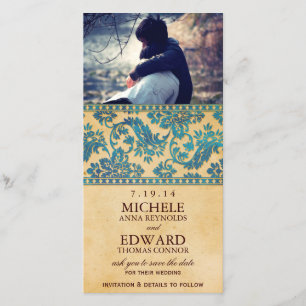 Reserve A Data Vintage Sky Blue Damask Lace Salvar Data