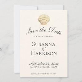 Reserve A Data Vintage Solteiro Seashell Wedding Salvar Data