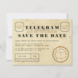 Reserve A Data Vintage Telegram Salvar a Data