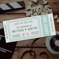 Vintage Ticket Sea Green - Salvar a data