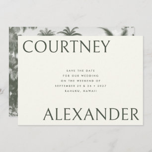 Reserve A Data Vintage Tropical Palms Big Names Casamento