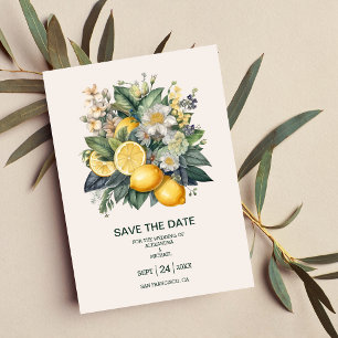 Reserve A Data Vintage Watercolor Summer Citrus Casamento