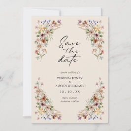 Reserve A Data Vintage Wildflower Save Date
