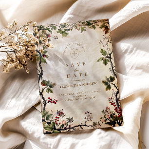 Reserve A Data Vintage Woodland Berry Wedding