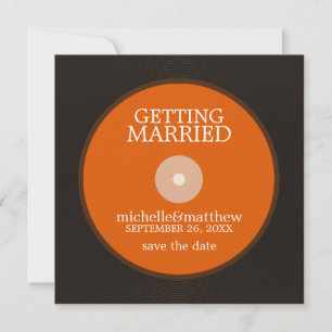 Reserve A Data Vinyl Record Wedding Save the Date