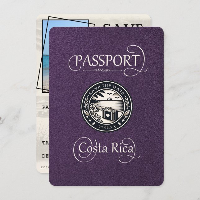 Reserve A Data Violet Passaporte Costa Rica (Frente/Verso)