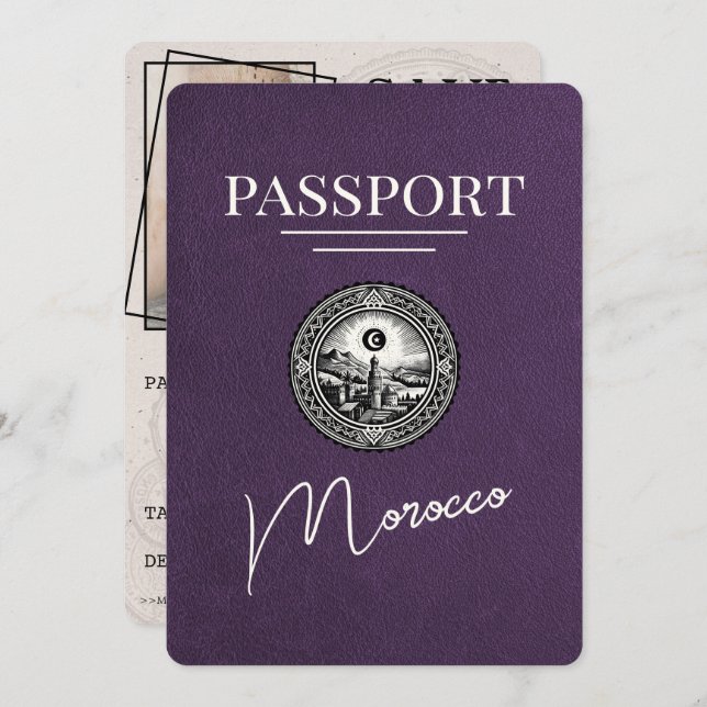 Reserve A Data Violet Purple Passport Salvar Data (Frente/Verso)