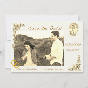 Reserve A Data Virgem Maria Sepia Casamento católico Salvar a Dat