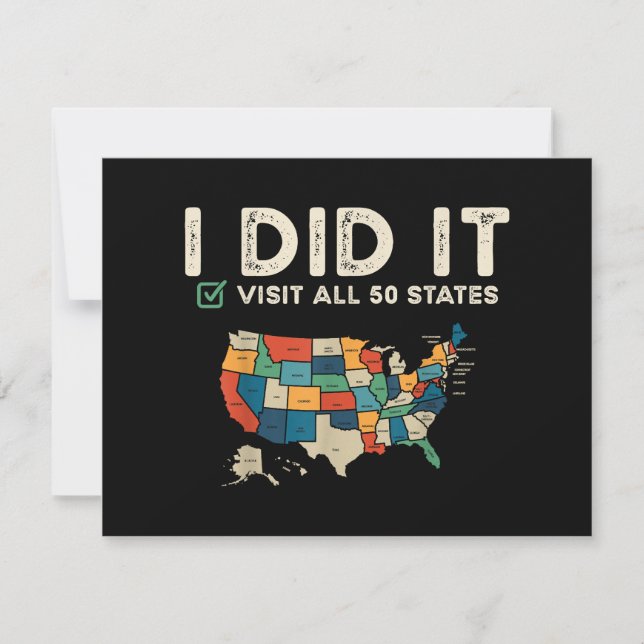 Reserve A Data Visitou todos os 50 Estados Unidos - Viagem do map (Frente)