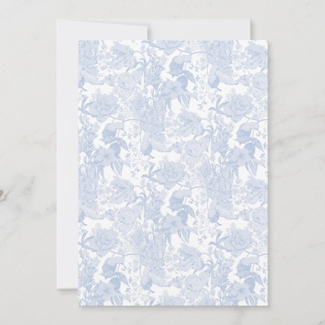 Reserve A Data Vitoriano Floral Toile de Wedgewood Azul (Frente)