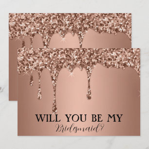 Reserve A Data Você Será Minha Rosa De Bridesmaid Com Glitter Dou