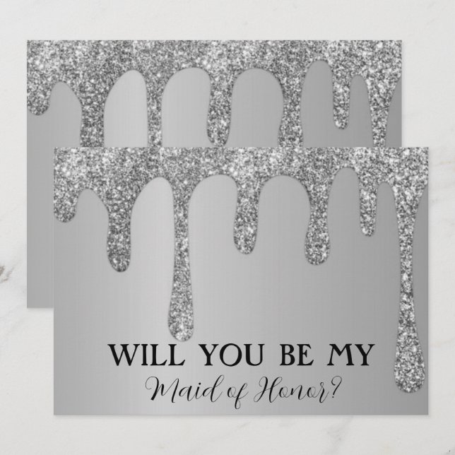Reserve A Data Você Vai Ser Meu Glitter De Silver Sparkle? (Frente/Verso)