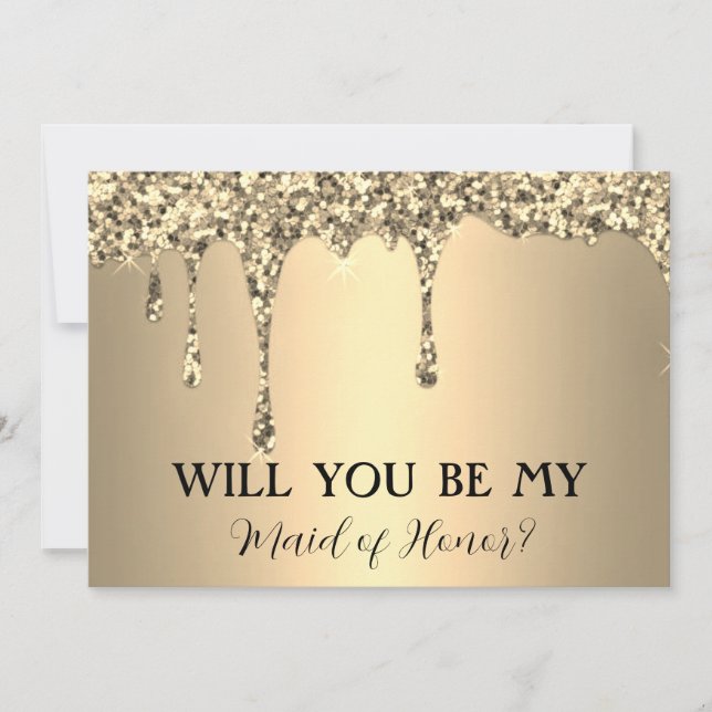 Reserve A Data Você Vai Ser O Meu Glitter De Glitter Dourado? (Frente)