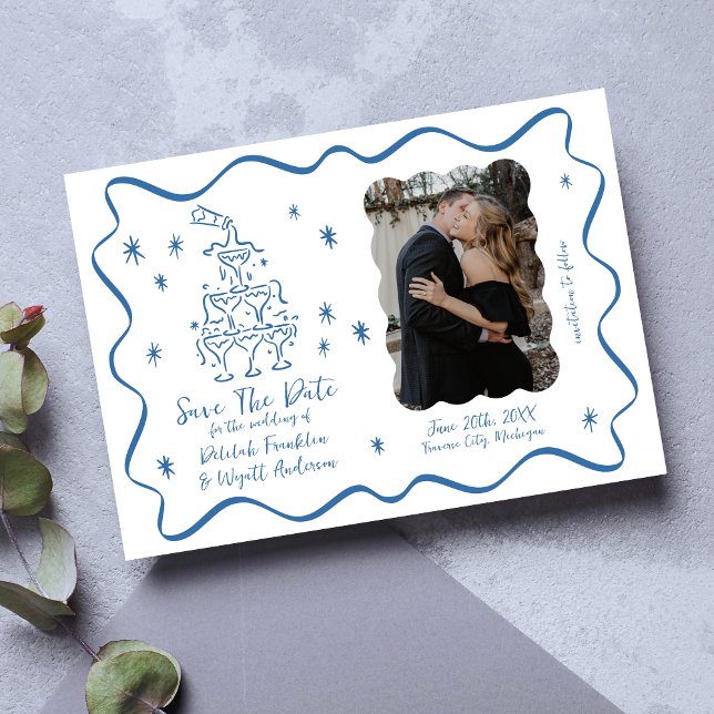 Reserve A Data Voos Whimsical | Portas Desenhadas à Mão | Casamen (Criador carregado)