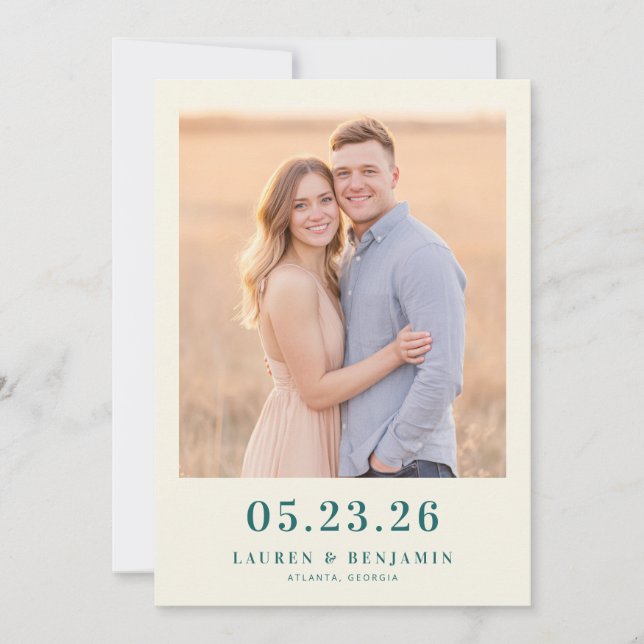 Reserve A Data Warm Beige Vintage Photo (Frente)