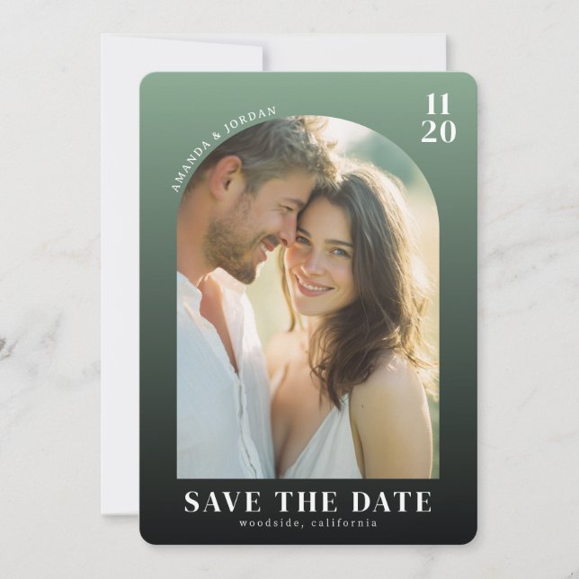 Reserve A Data Warm Green Romantic Photo (Frente)