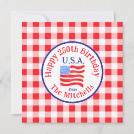Reserve A Data Watercolor 250 Birthday USA Flag Red Check