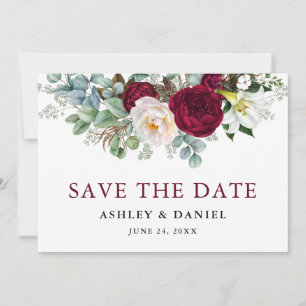 Reserve A Data Watercolor Burgundy Floral Greenery