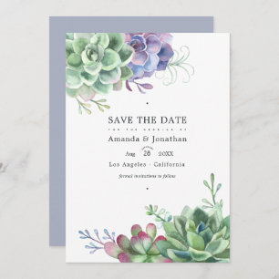 Reserve A Data Watercolor Cactus Succulent Vegetais De Casamento 