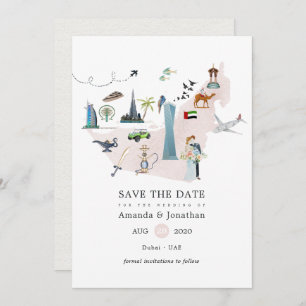 Reserve A Data Watercolor Dubai UAE Destino Casamento Salvem O