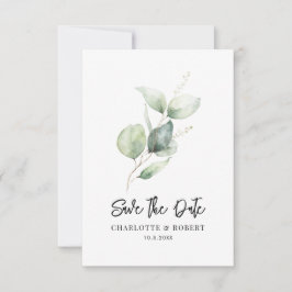 Reserve A Data Watercolor Eucalyptus Weding Date (Salvar a Data)