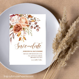 Reserve A Data Watercolor Floral Dahlia Foto Terracotta Autumn