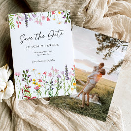 Reserve A Data Watercolor Flores Selvagens Casamento Salvem a Dat