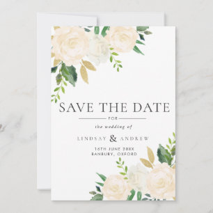 Reserve A Data Watercolor Ivory Rosa Wedding