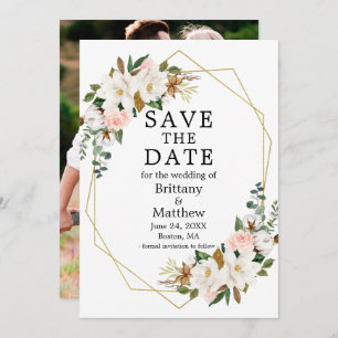 Reserve A Data Watercolor Magnolias Rosas Rosa Rosa Foto Geo Fram