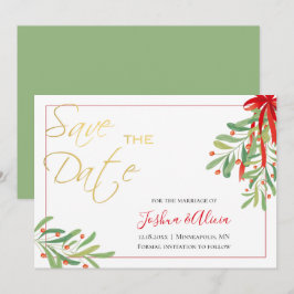 Reserve A Data Watercolor Mistletoe | Casamento de Férias