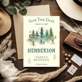 Reserve A Data Watercolor Misty Wood Retro Rustic Family Reunion