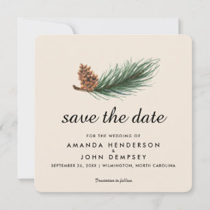 Reserve A Data Watercolor Pine Branch Winter Cream Salvar a Data