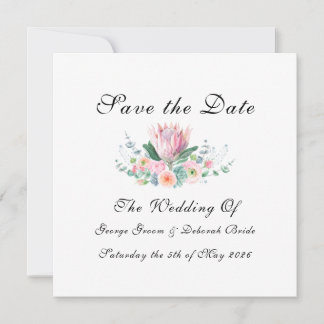 Reserve A Data Watercolor Protea Save The Date Card